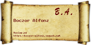 Boczor Alfonz névjegykártya